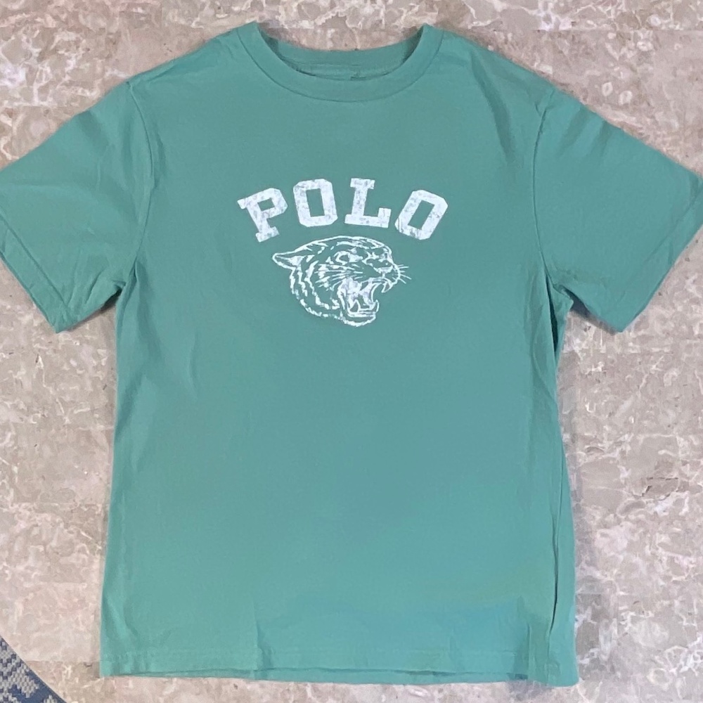 Polo Green Short Sleeve T-Shirt Size Medium (10-12) 100% Cotton